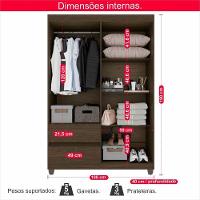 Guarda-roupa De Solteiro Madri 4 Portas 2 Gavetas Com Espelho - 10