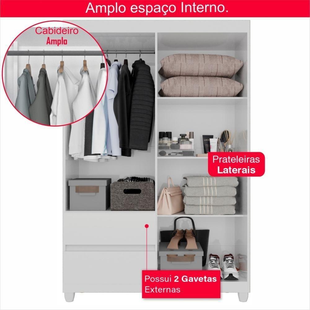 Guarda-roupa De Solteiro Madri 4 Portas 2 Gavetas - 9