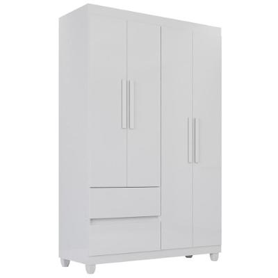 Guarda-roupa De Solteiro Madri 4 Portas 2 Gavetas