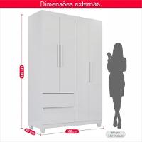 Guarda-roupa De Solteiro Madri 4 Portas 2 Gavetas - 3