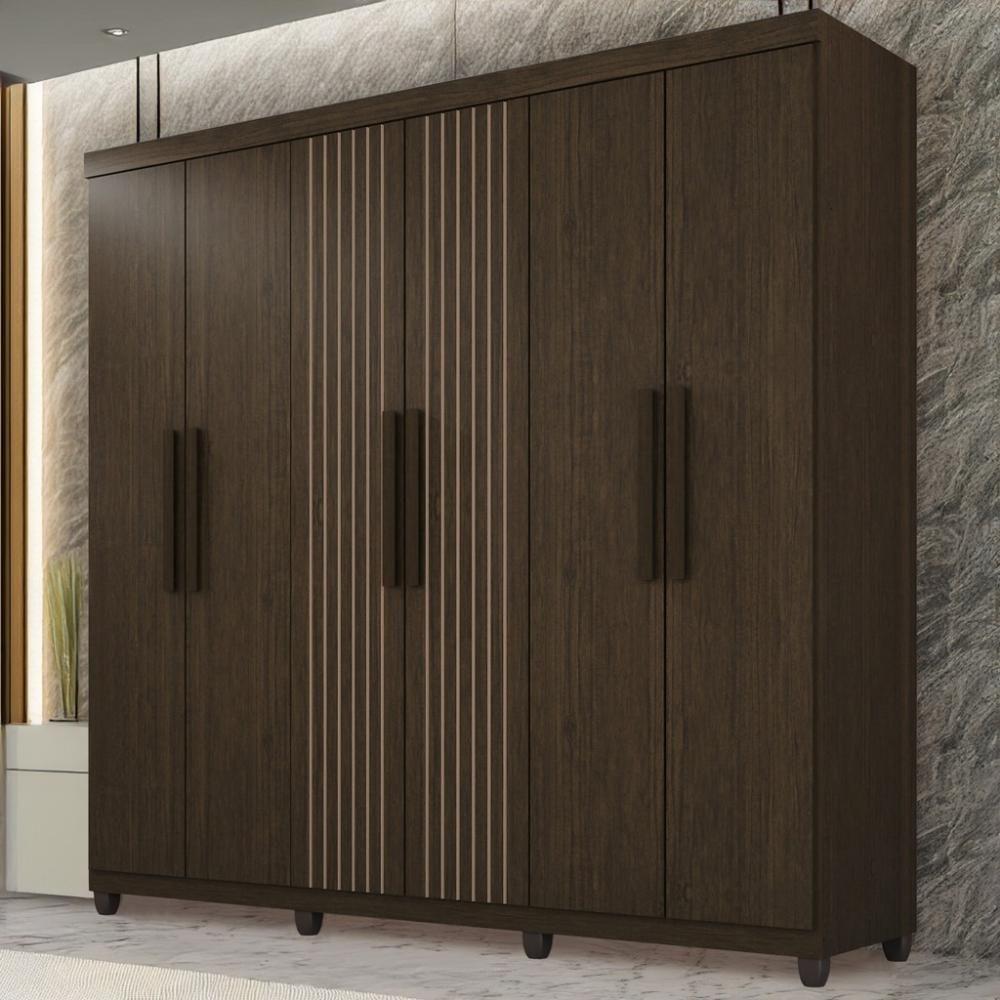 Guarda-roupa De Solteiro 100% Mdf 6 Portas 2 Gavetas Benfica Frison - 2