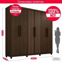 Guarda-roupa De Solteiro 100% Mdf 6 Portas 2 Gavetas Benfica Frison - 3