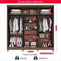 Guarda-roupa De Solteiro 100% Mdf 6 Portas 2 Gavetas Benfica Frison - 9