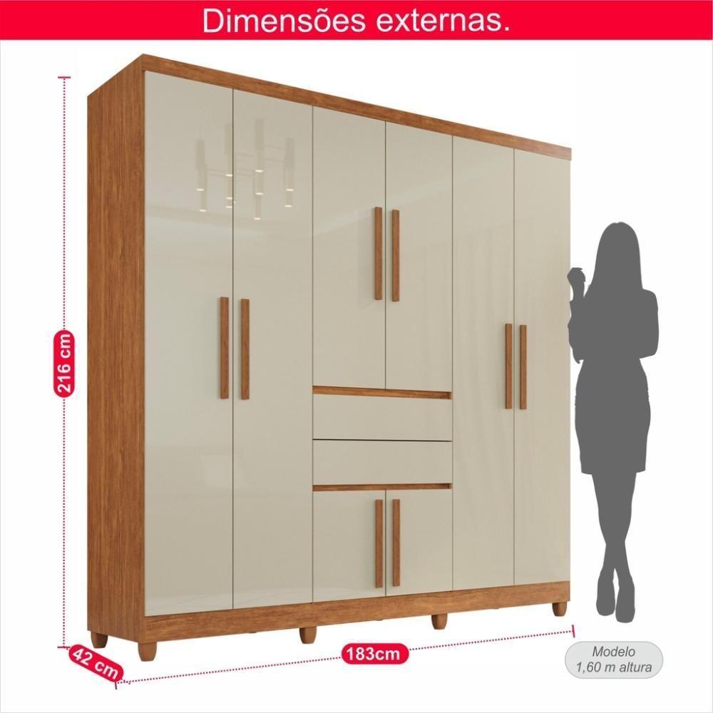 Guarda-roupa De Casal Giga Top 8 Portas 2 Gavetas - 2