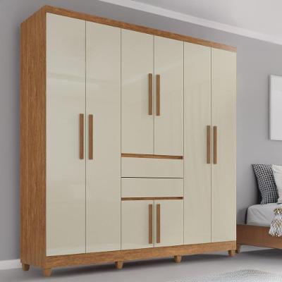 Guarda-roupa De Casal Giga Top 8 Portas 2 Gavetas