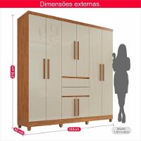 Guarda-roupa De Casal Giga Top 8 Portas 2 Gavetas - 2