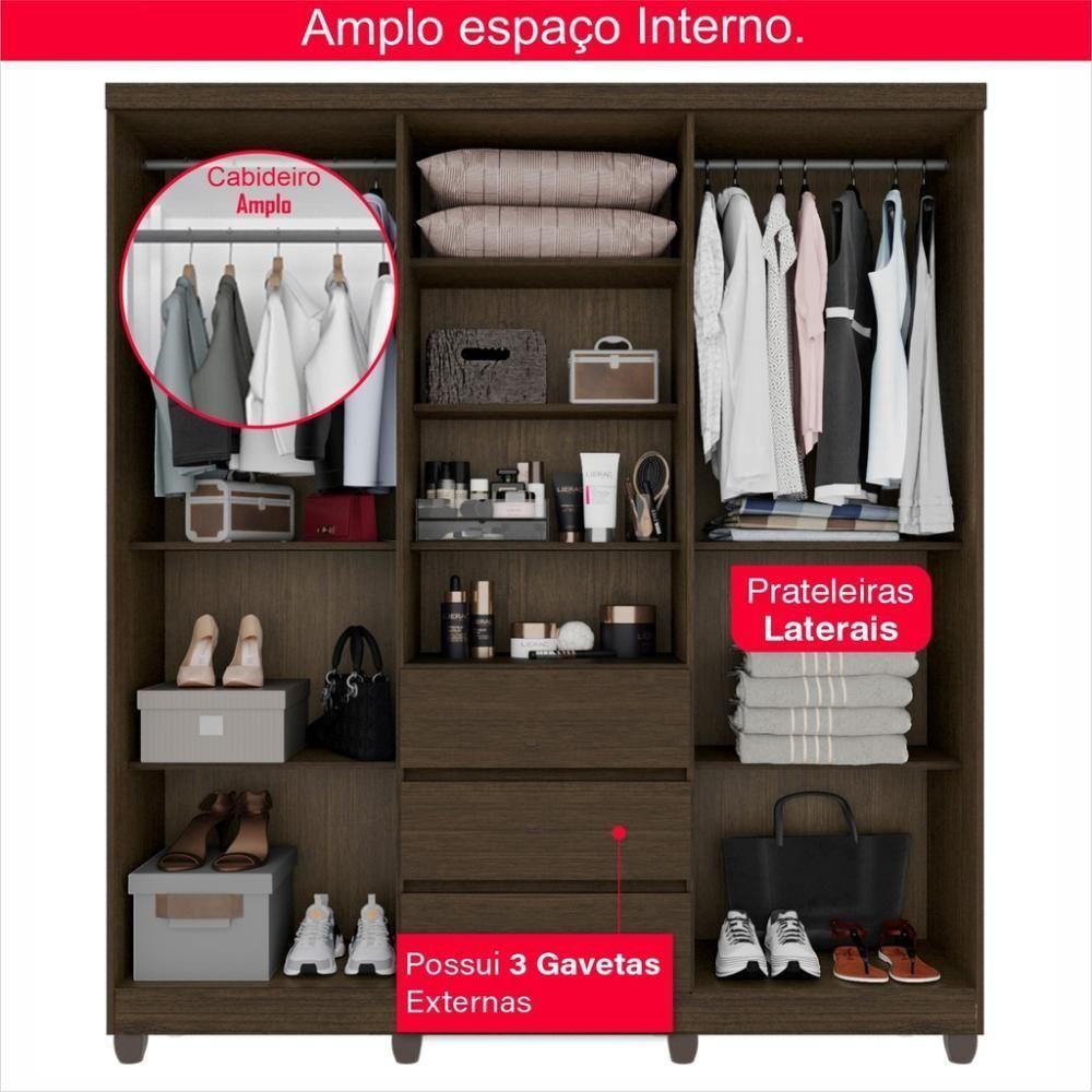 Guarda-roupa De Casal Giga 5 Portas 3 Gavetas - 9