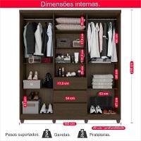 Guarda-roupa De Casal Giga 5 Portas 3 Gavetas - 10