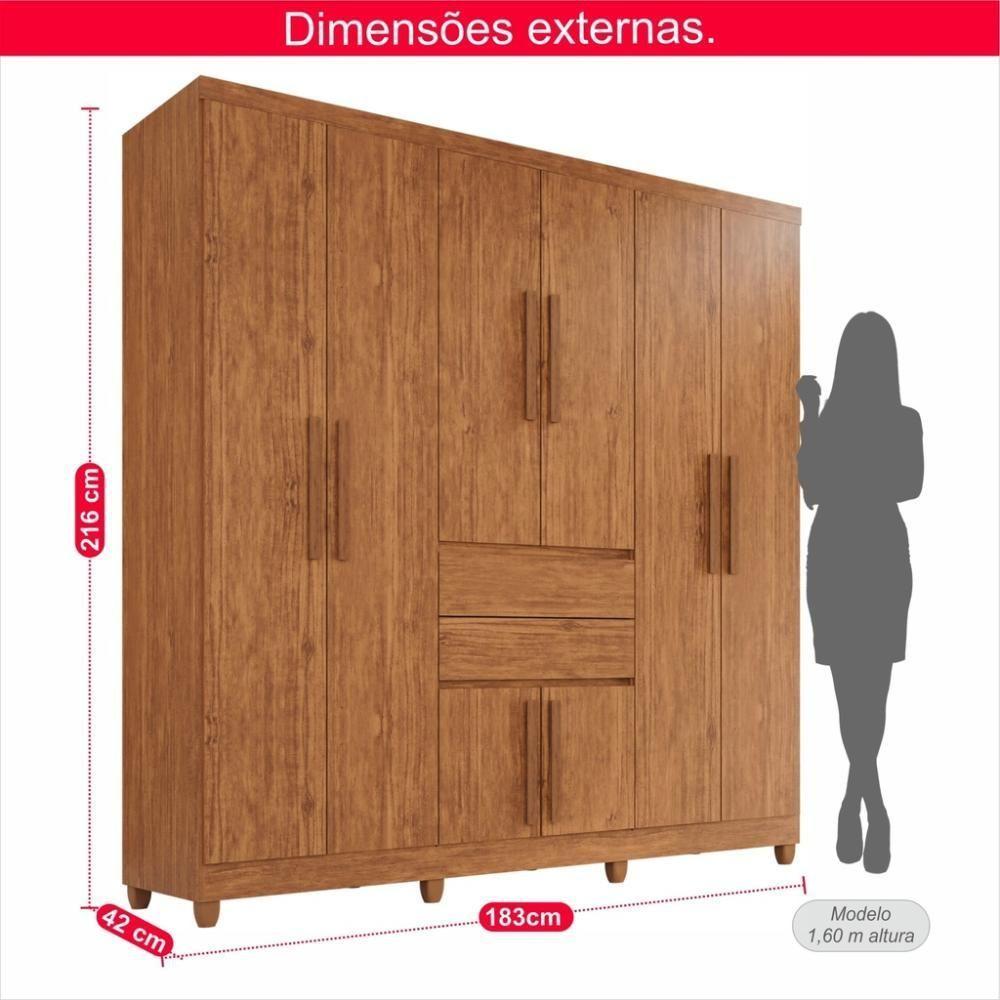 Guarda-roupa De Casal Giga Top 8 Portas 2 Gavetas - 2