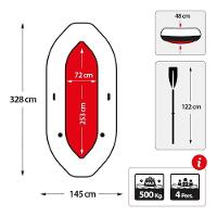 Bote Inflável Intex Mariner 4 Par Remos Bomba Capota Suporte Motor - 5
