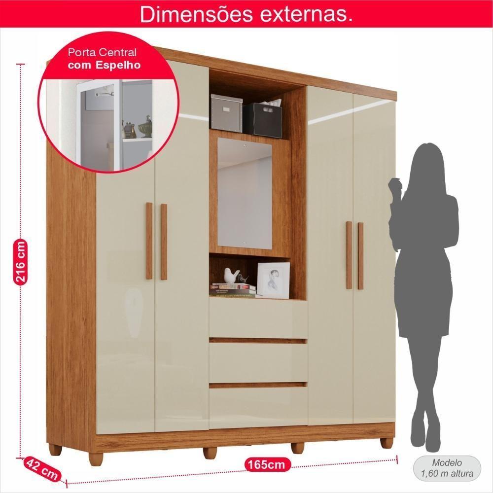 Guarda-roupa De Casal Giga 5 Portas 3 Gavetas - 3
