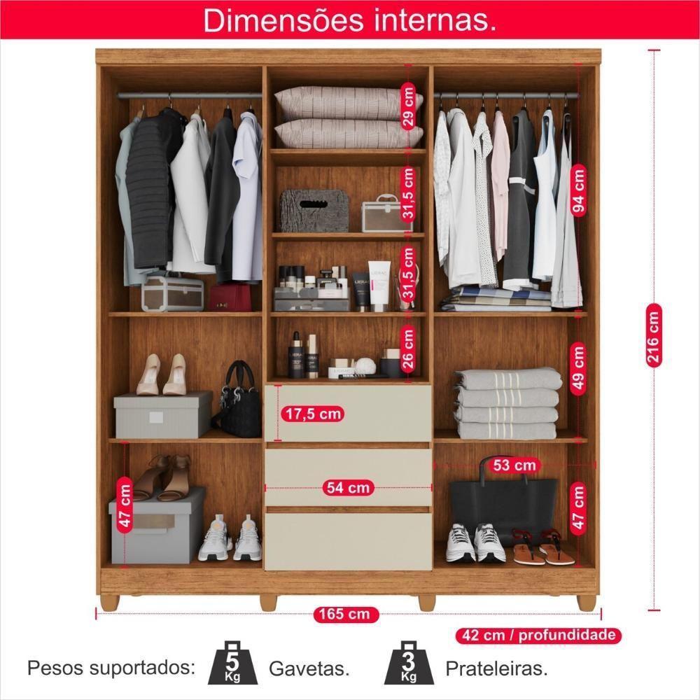 Guarda-roupa De Casal Giga 5 Portas 3 Gavetas - 10