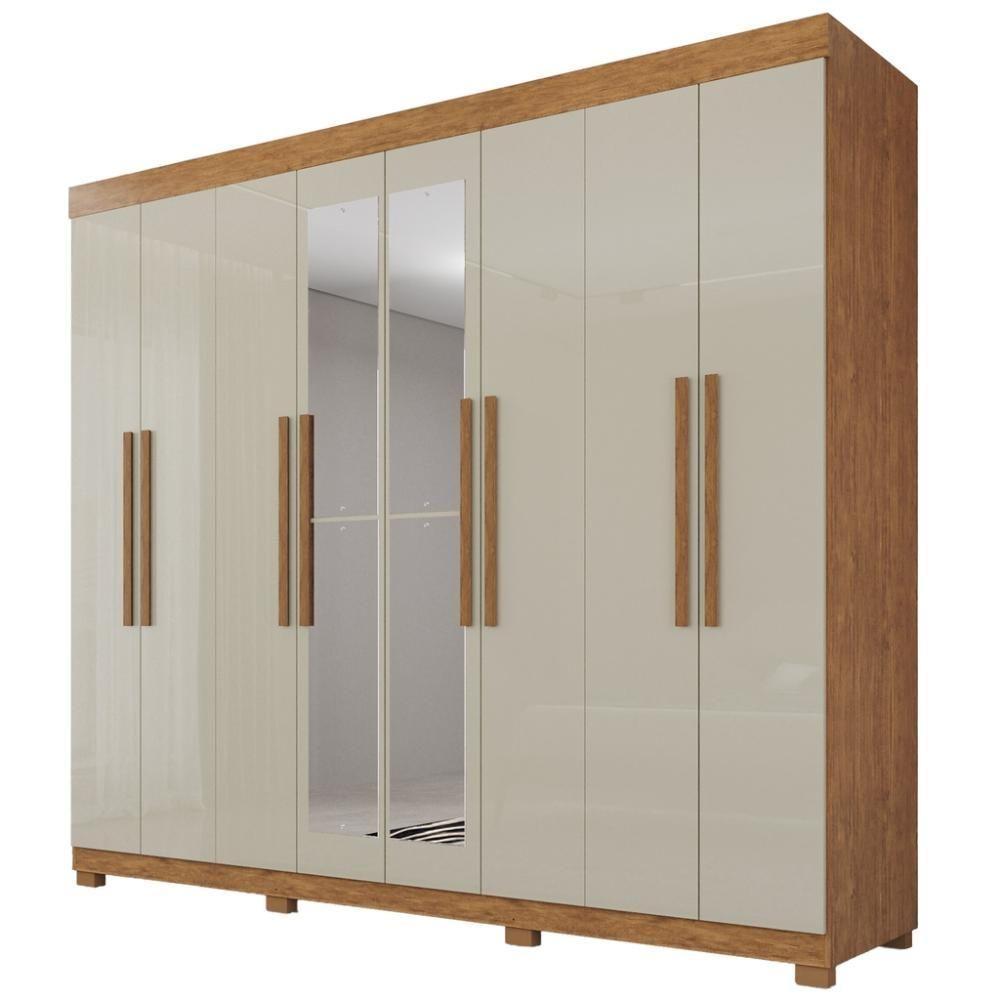 Guarda-roupa De Casal 100% Mdf 8 Portas 4 Gavetas Itália Com Espelho - 1