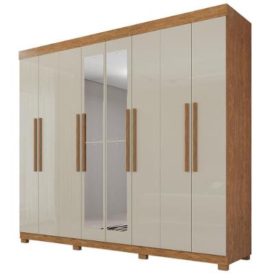 Guarda-roupa De Casal 100% Mdf 8 Portas 4 Gavetas Itália Com Espelho