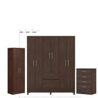 Guarda Roupa Casal Flash 2 Com Multiuso Golden Com Cômoda Astral Café - Demóbile - 1