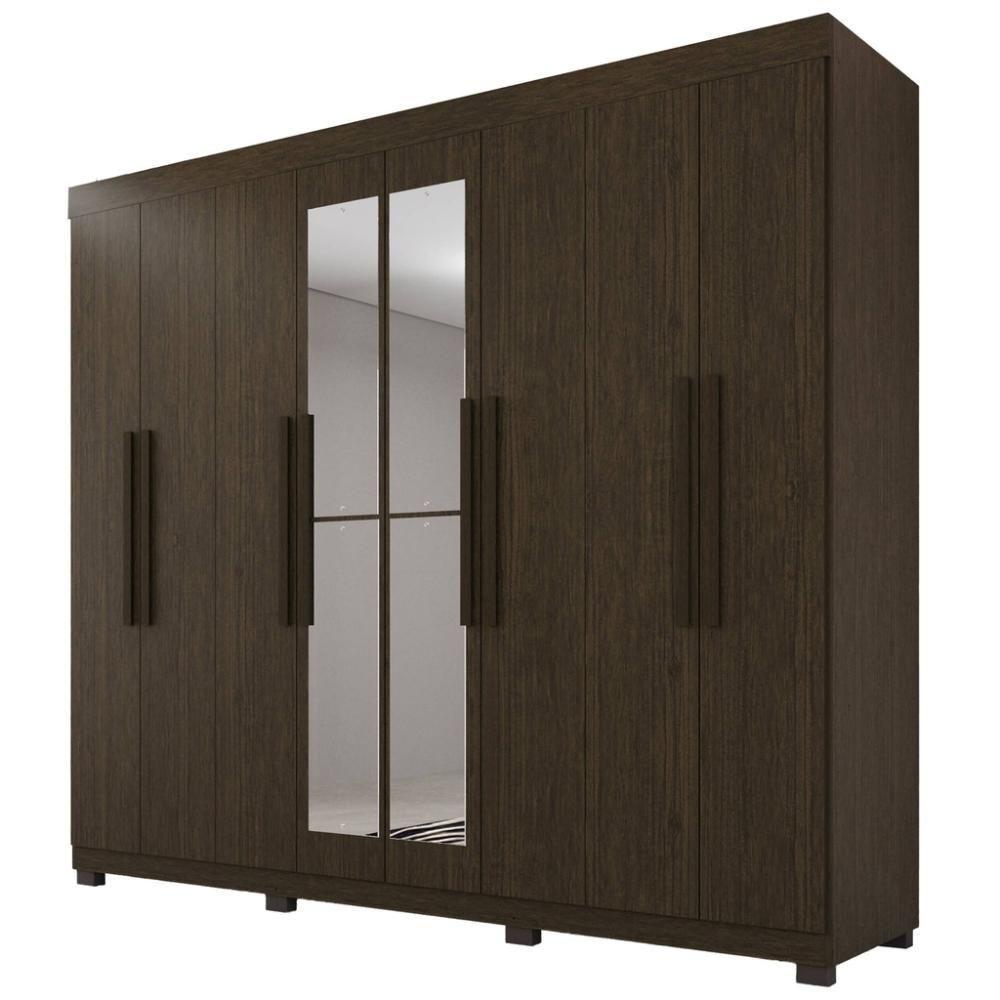 Guarda-roupa De Casal 100% Mdf 8 Portas 4 Gavetas Itália Com Espelho - 1