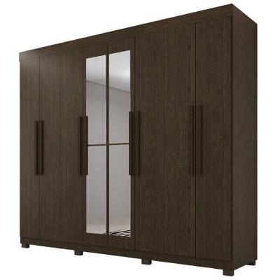 Guarda-roupa De Casal 100% Mdf 8 Portas 4 Gavetas Itália Com Espelho