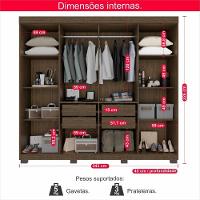 Guarda-roupa De Casal 100% Mdf 8 Portas 4 Gavetas Itália Com Espelho - 2