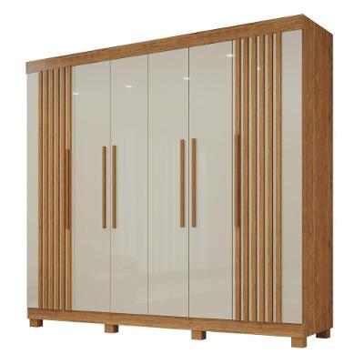 Guarda-roupa De Casal 100% Mdf 6 Portas 4 Gavetas Inglaterra Ripado