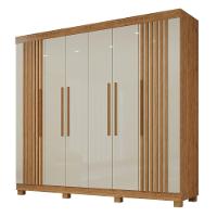 Guarda-roupa De Casal 100% Mdf 6 Portas 4 Gavetas Inglaterra Ripado - 1