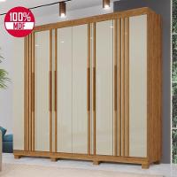 Guarda-roupa De Casal 100% Mdf 6 Portas 4 Gavetas Inglaterra Ripado - 2