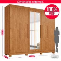 Guarda-roupa De Casal 100% Mdf 6 Portas 4 Gavetas Inglaterra Com Espelho - 3