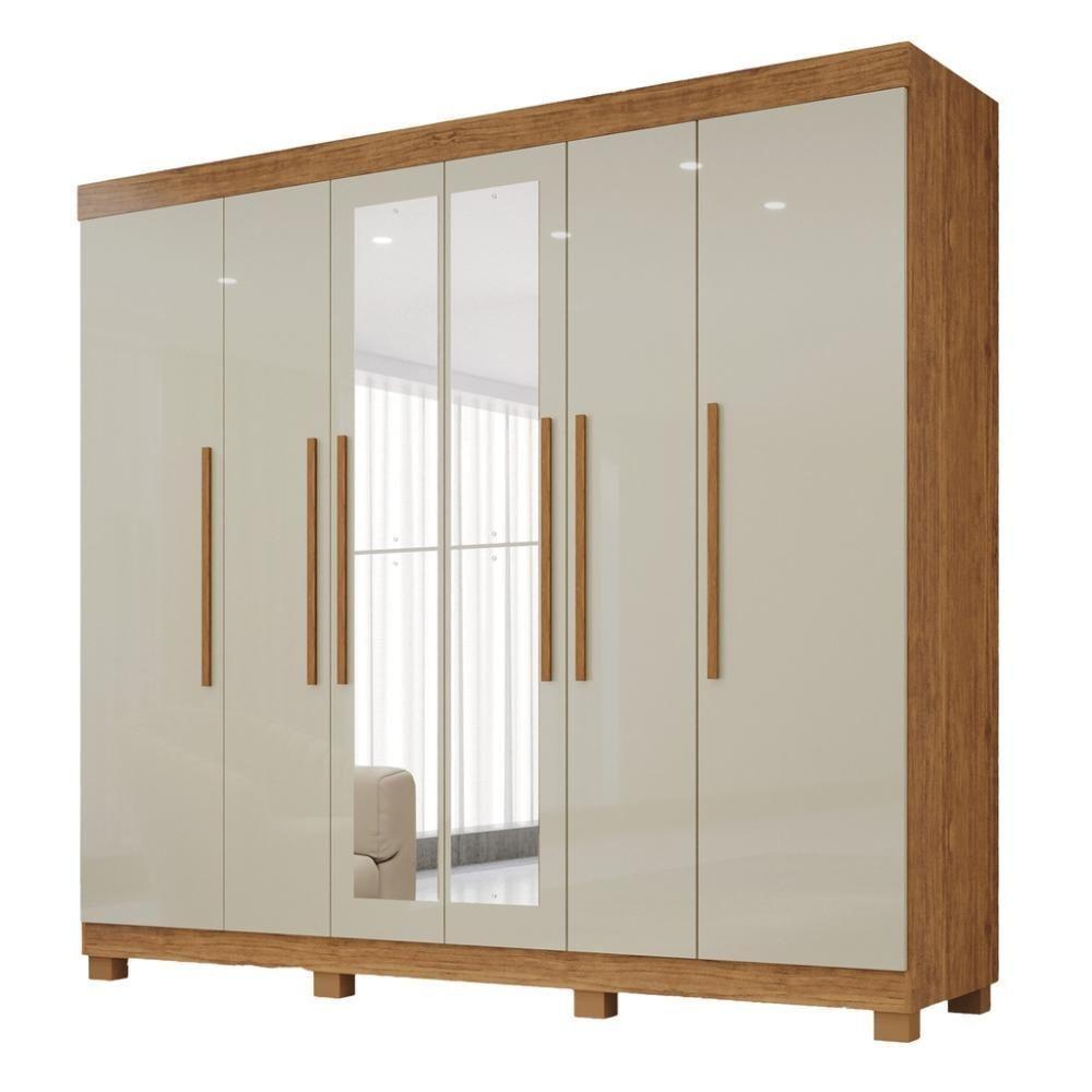 Guarda-roupa De Casal 100% Mdf 6 Portas 4 Gavetas Inglaterra Com Espelho - 1