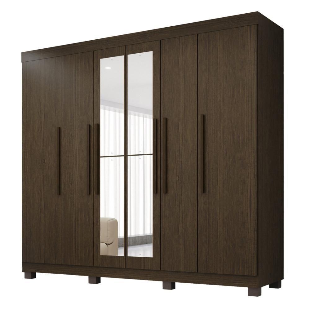 Guarda-roupa De Casal 100% Mdf 6 Portas 4 Gavetas Inglaterra Com Espelho - 1