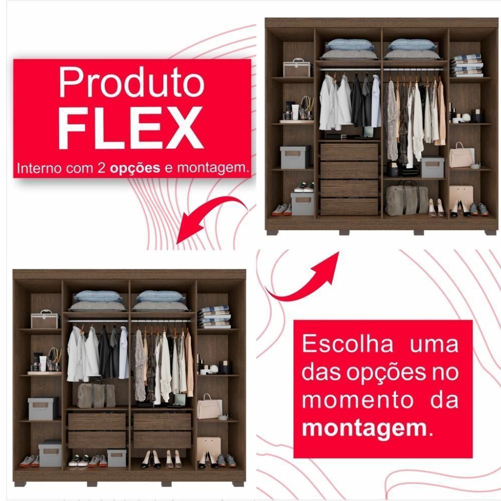 Guarda-roupa De Casal 100% Mdf 6 Portas 4 Gavetas Inglaterra Com Espelho - 8