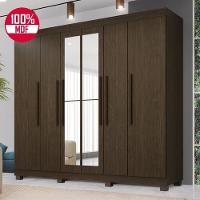 Guarda-roupa De Casal 100% Mdf 6 Portas 4 Gavetas Inglaterra Com Espelho - 2