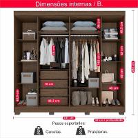 Guarda-roupa De Casal 100% Mdf 6 Portas 4 Gavetas Inglaterra Com Espelho - 10