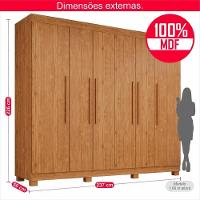 Guarda-roupa De Casal 100% Mdf 6 Portas 4 Gavetas Inglaterra - 3