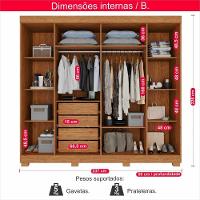 Guarda-roupa De Casal 100% Mdf 6 Portas 4 Gavetas Inglaterra - 10