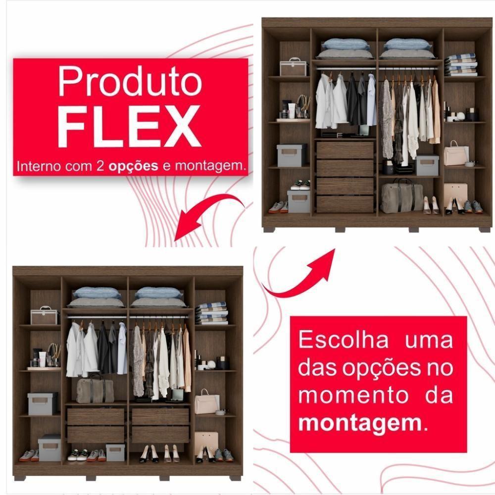 Guarda-roupa De Casal 100% Mdf 6 Portas 4 Gavetas Inglaterra - 10