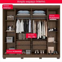 Guarda-roupa De Casal 100% Mdf 6 Portas 4 Gavetas Inglaterra - 2