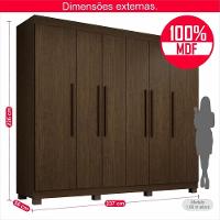 Guarda-roupa De Casal 100% Mdf 6 Portas 4 Gavetas Inglaterra