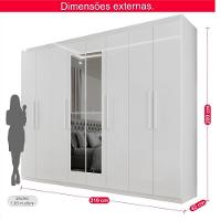 Guarda-roupa Casal 100% Mdf 8 Portas E 4 Gavetas Herrera Com Espelho - 10