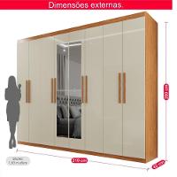 Guarda-roupa Casal 100% Mdf 8 Portas E 4 Gavetas Herrera Com Espelho - 2