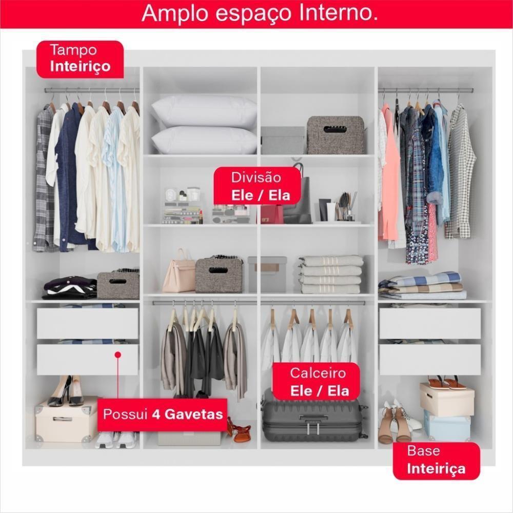 Guarda-roupa Casal 100% Mdf 8 Portas E 4 Gavetas Herrera - 9
