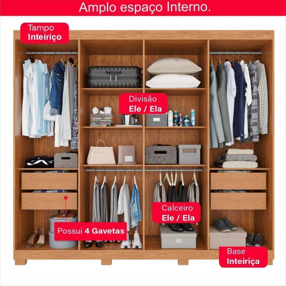 Guarda-roupa Casal 100% Mdf 8 Portas E 4 Gavetas Heros - 8
