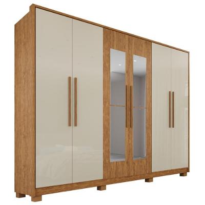 Guarda-roupa Casal 100% Mdf 6 Portas E 6 Gavetas Premium Com Espelho