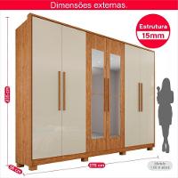 Guarda-roupa Casal 100% Mdf 6 Portas E 6 Gavetas Premium Com Espelho - 3