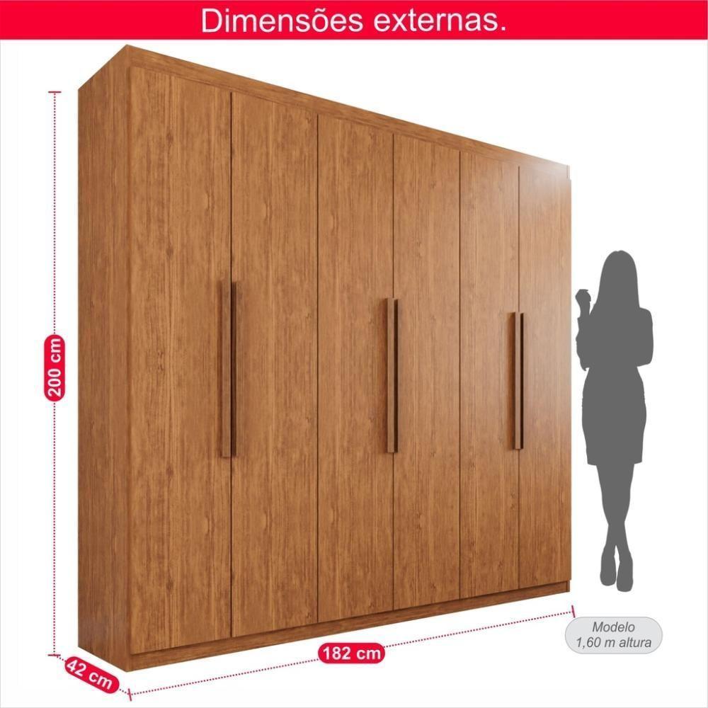 Guarda-roupa Casal 100% Mdf 6 Portas E 4 Gavetas Istambul - 3