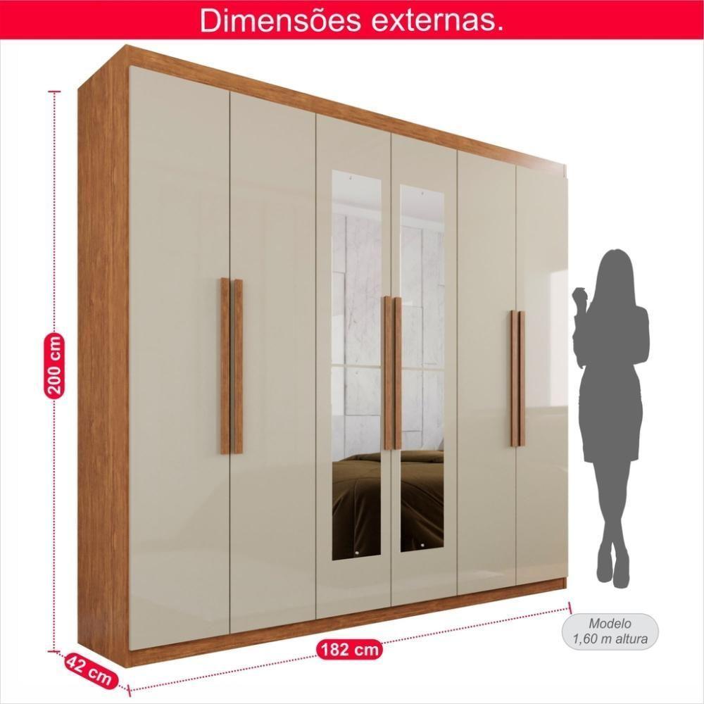 Guarda-roupa Casal 100% Mdf 6 Portas E 4 Gavetas Istambul Com Espelho - 3