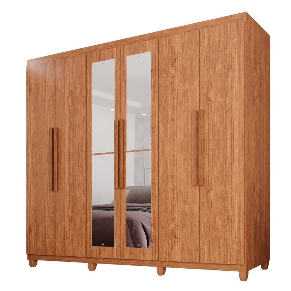 Guarda-roupa Casal 100% Mdf 6 Portas E 4 Gavetas Espanha Com Espelho - 1