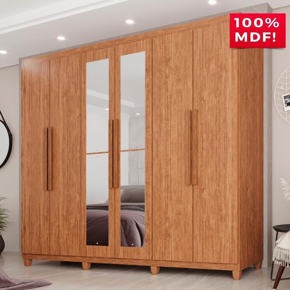 Guarda-roupa Casal 100% Mdf 6 Portas E 4 Gavetas Espanha Com Espelho - 2