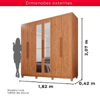 Guarda-roupa Casal 100% Mdf 6 Portas E 4 Gavetas Espanha Com Espelho - 3