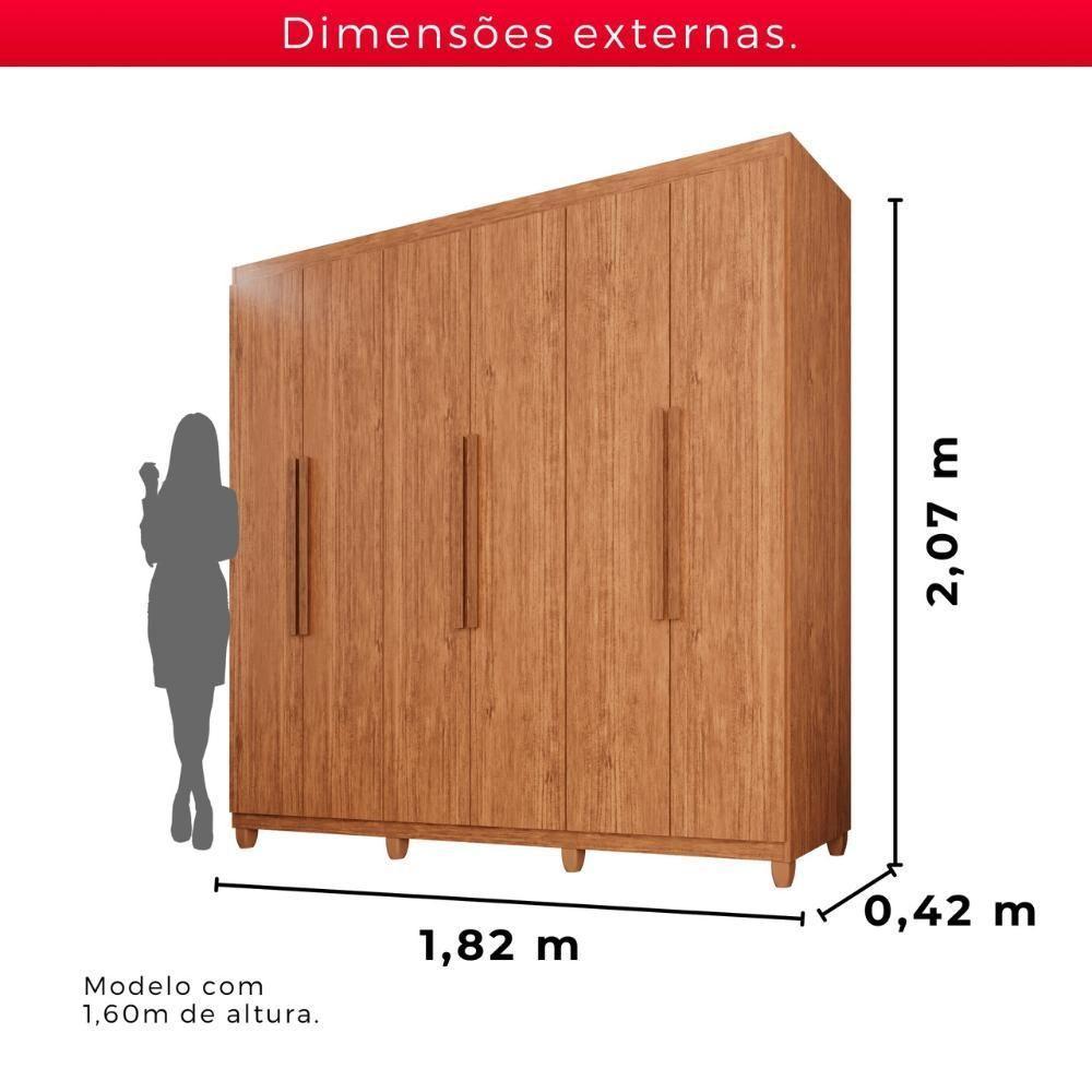 Guarda-roupa Casal 100% Mdf 6 Portas E 4 Gavetas Espanha - 3