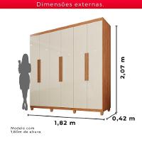 Guarda-roupa Casal 100% Mdf 6 Portas E 4 Gavetas Espanha - 3