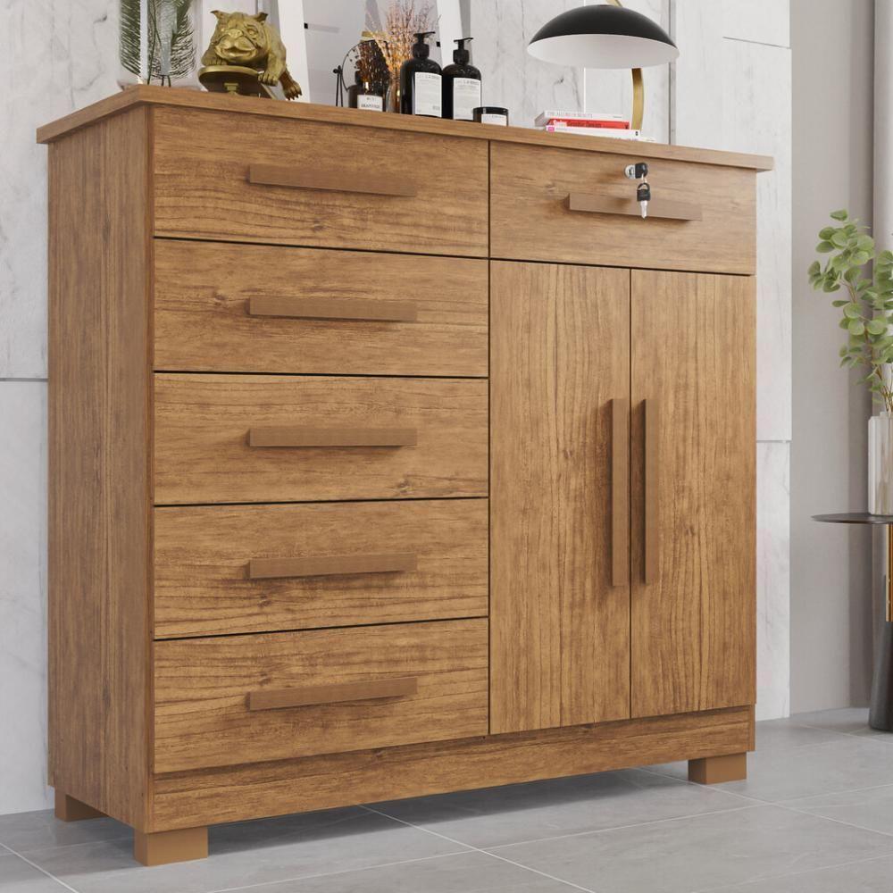 Cômoda 02 Portas 06 Gavetas E 01 Chave Itália Com Sapateira - 2